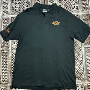 Cutter And Buck Polo Mens Size XL Black OSU Oklahoma State Dry Tech